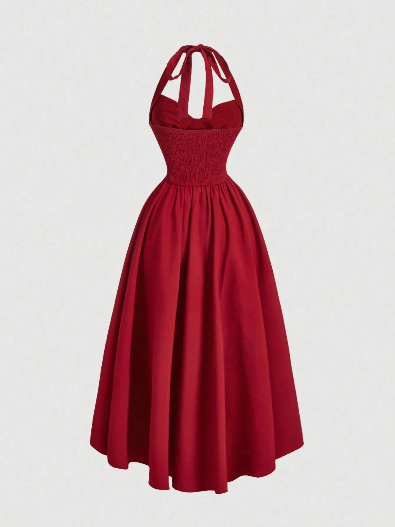 Vestido Midi Vermelho Anabela Feminino