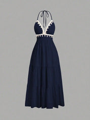Vestido Mídi Elegante Feminino em Tecido com Elastano