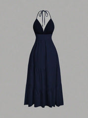Vestido Mídi Elegante Feminino em Tecido com Elastano