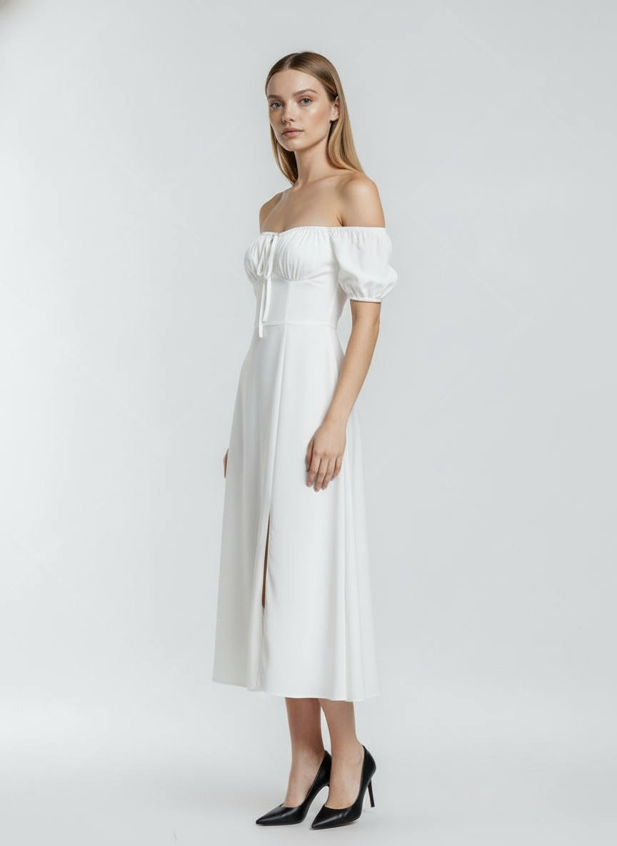 Vestido Longo Branco Mirella Feminino