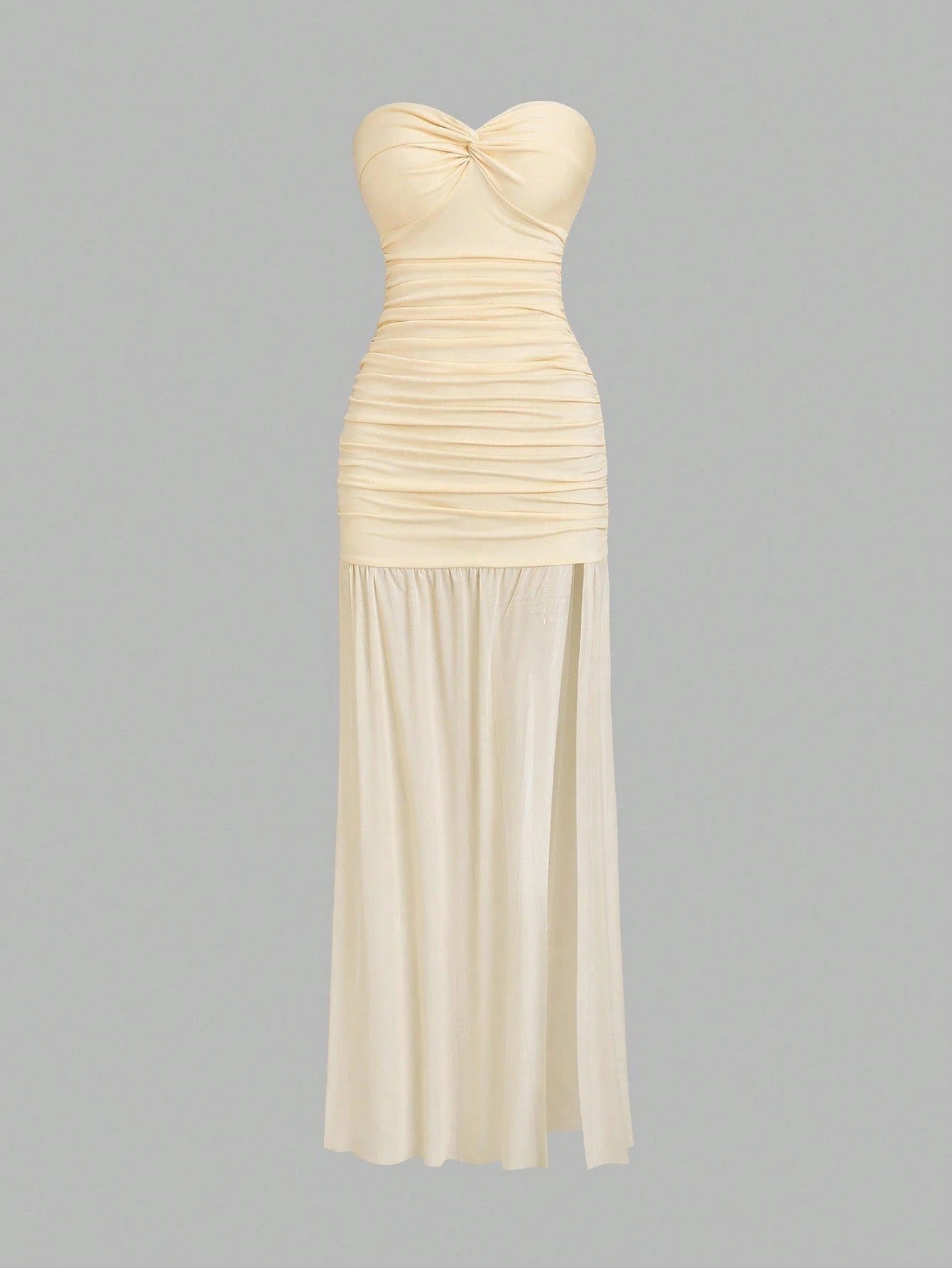 Vestido Longo Branco Zelia Feminino Elegante