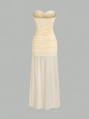 Vestido Longo Branco Zelia Feminino Elegante