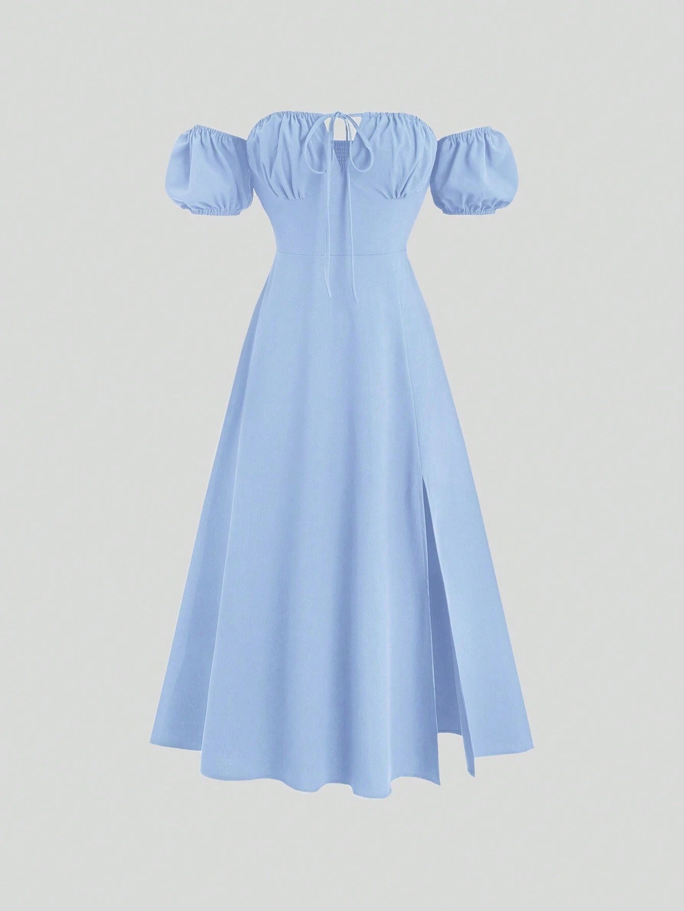 Vestido Longo Elegante Feminino em Tecido com Elastano