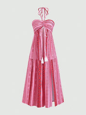 Vestido Longo Feminino Elegante em Tecido com Elastano