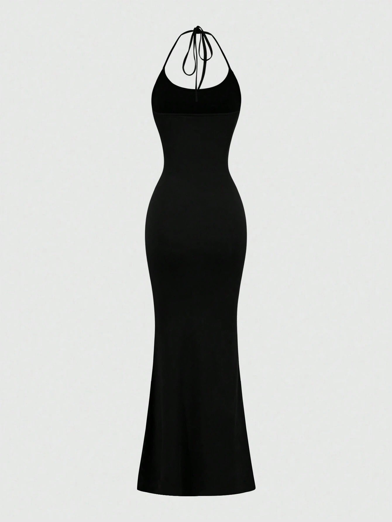 Vestido Longo Preto Fabi Feminino em Malha com Elastano