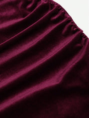 Vestido Longo Vermelho Vanie Feminino em Veludo Elegante