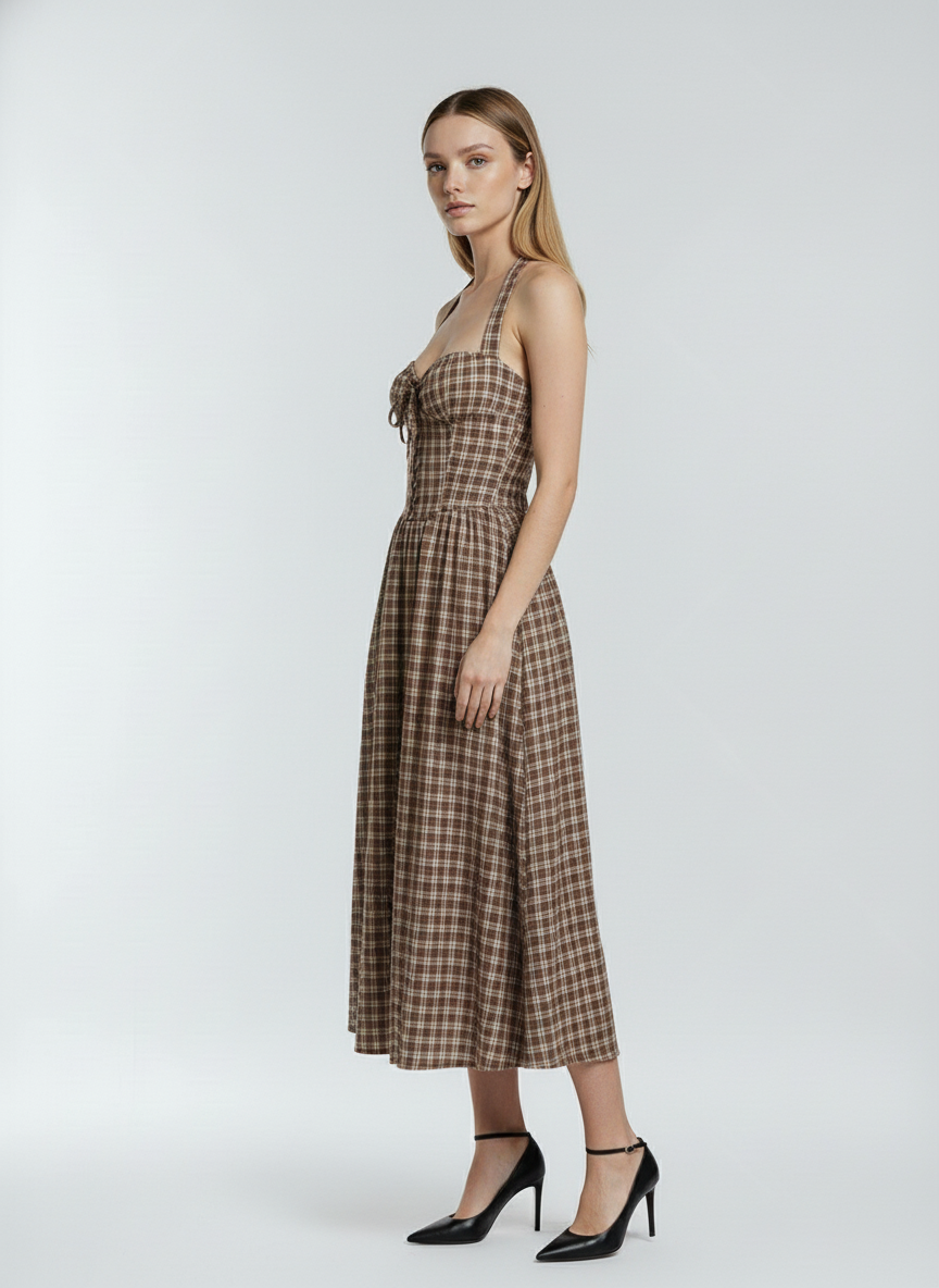 Vestido Midi Elegante Feminino Babi em Tecido Confortável