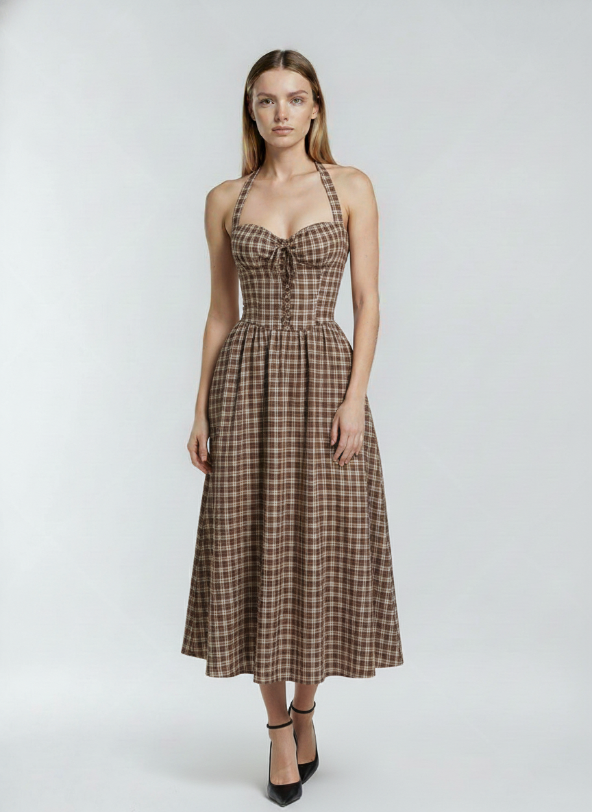 Vestido Midi Elegante Feminino Babi em Tecido Confortável