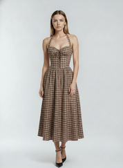 Vestido Midi Elegante Feminino Babi em Tecido Confortável
