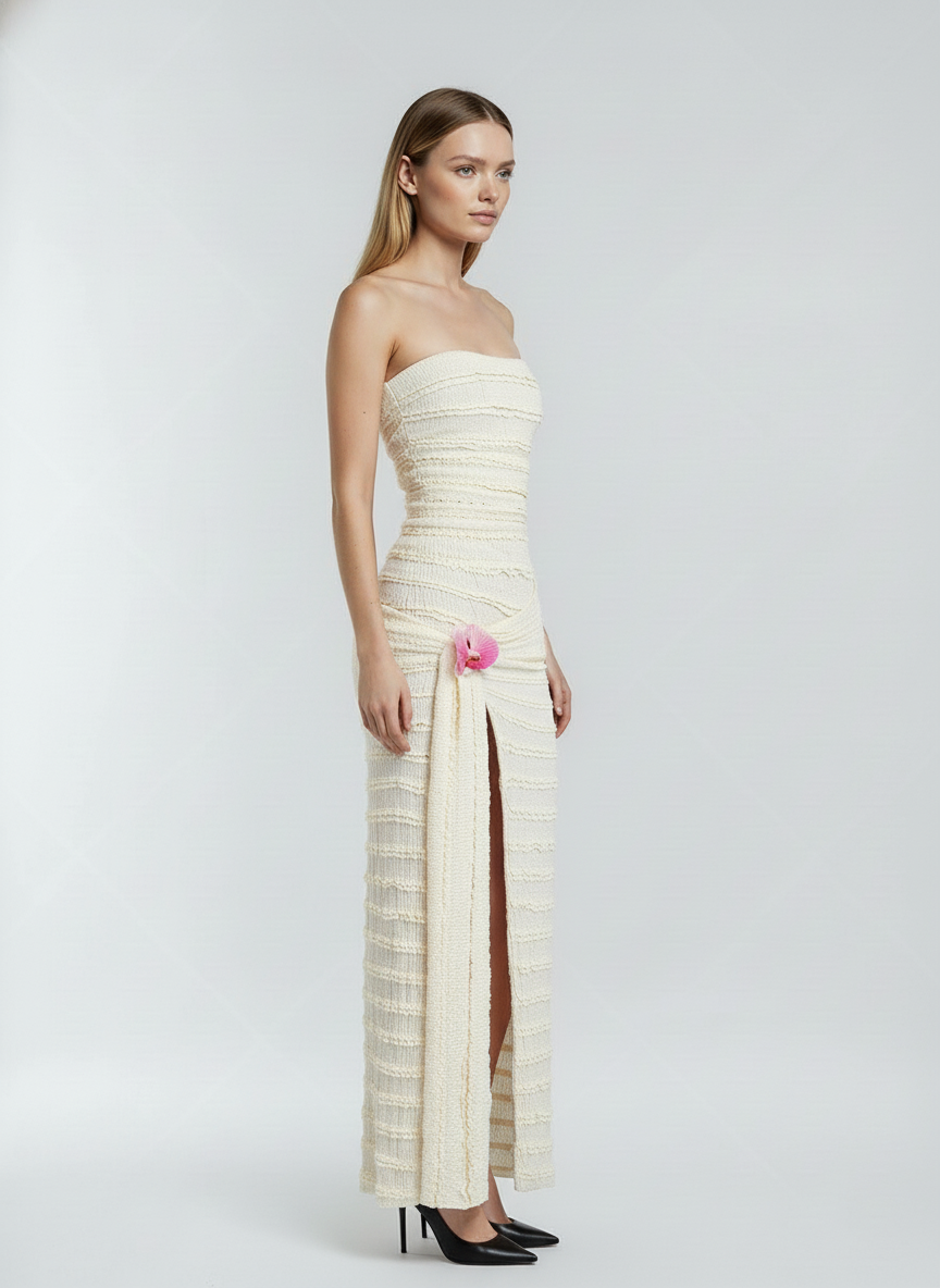 Vestido Midi Elegante Feminino em Malha