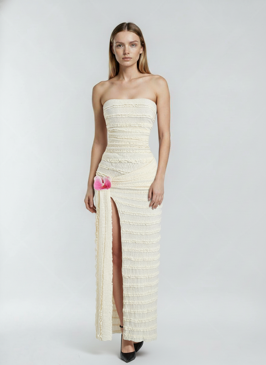 Vestido Midi Elegante Feminino em Malha