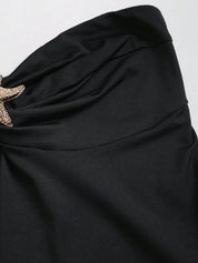 Vestido Midi Preto Feminino em Malha