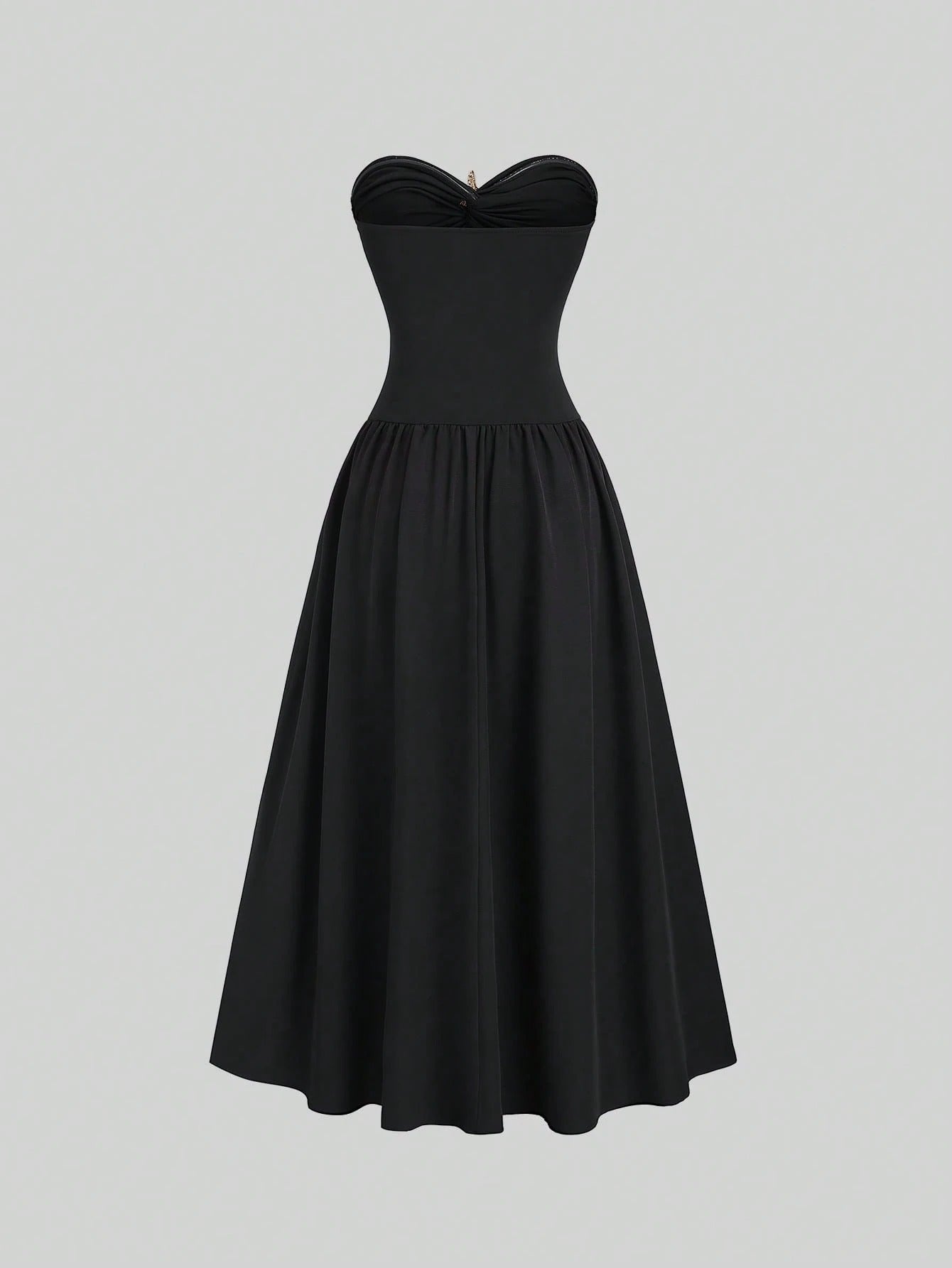 Vestido Midi Preto Feminino em Malha