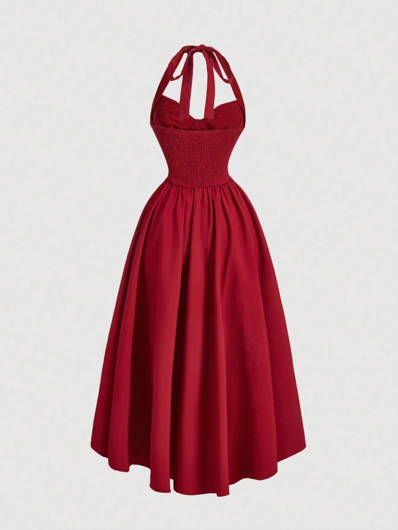 Vestido Midi Vermelho Anabela Feminino