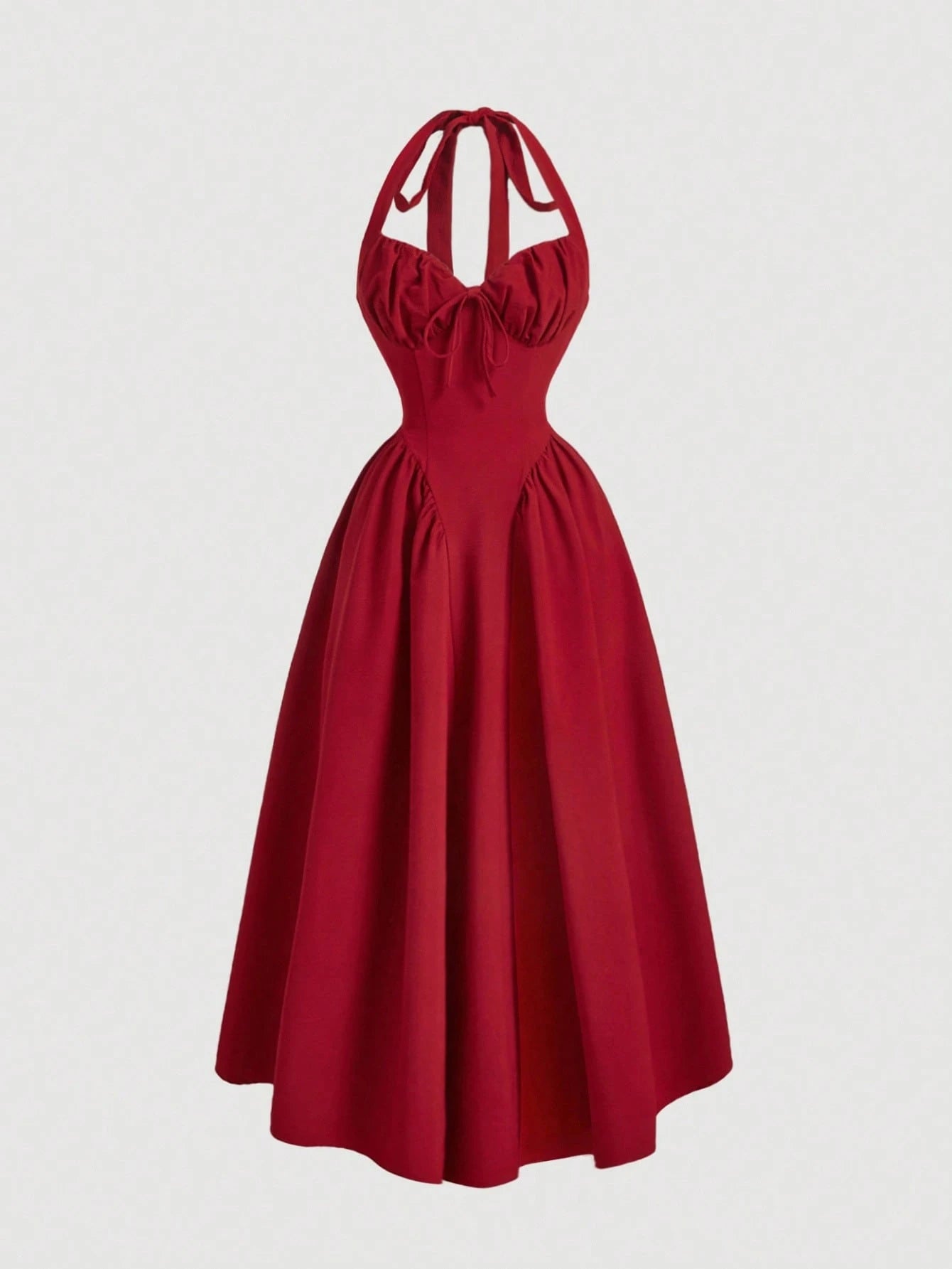 Vestido Midi Vermelho Anabela Feminino