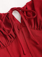 Vestido Midi Vermelho Feminino Tavia Slim Fit