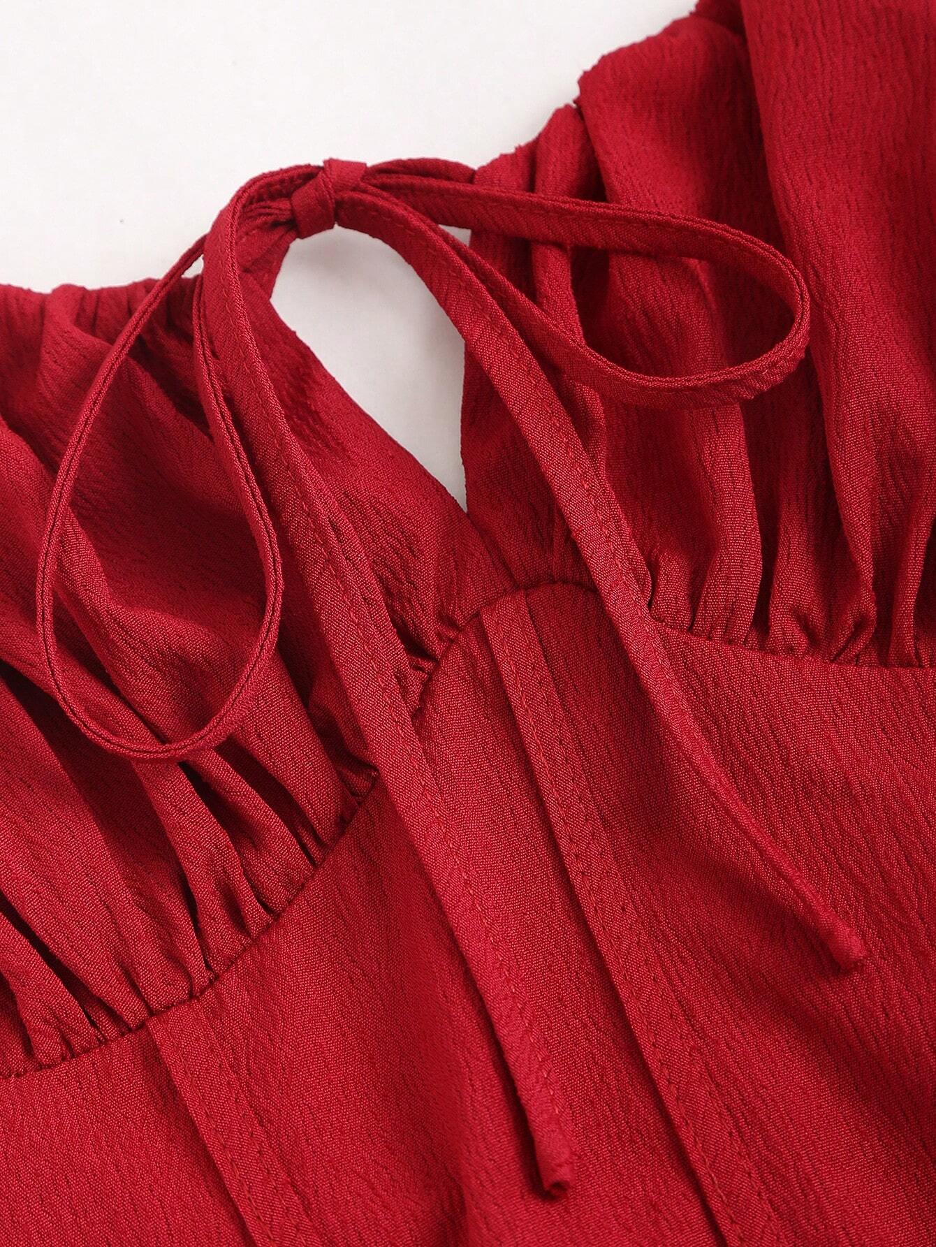 Vestido Midi Vermelho Feminino Tavia Slim Fit