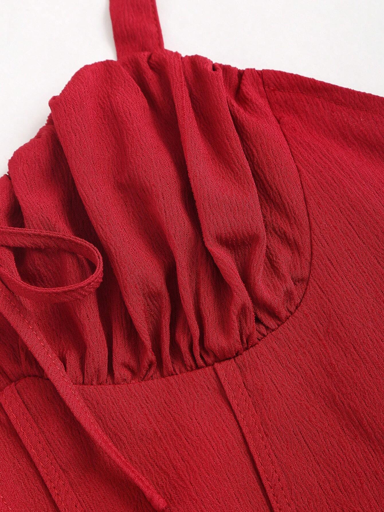 Vestido Midi Vermelho Feminino Tavia Slim Fit