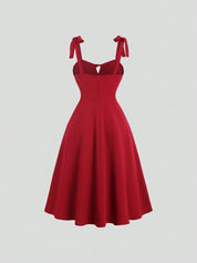 Vestido Midi Vermelho Feminino Tavia Slim Fit