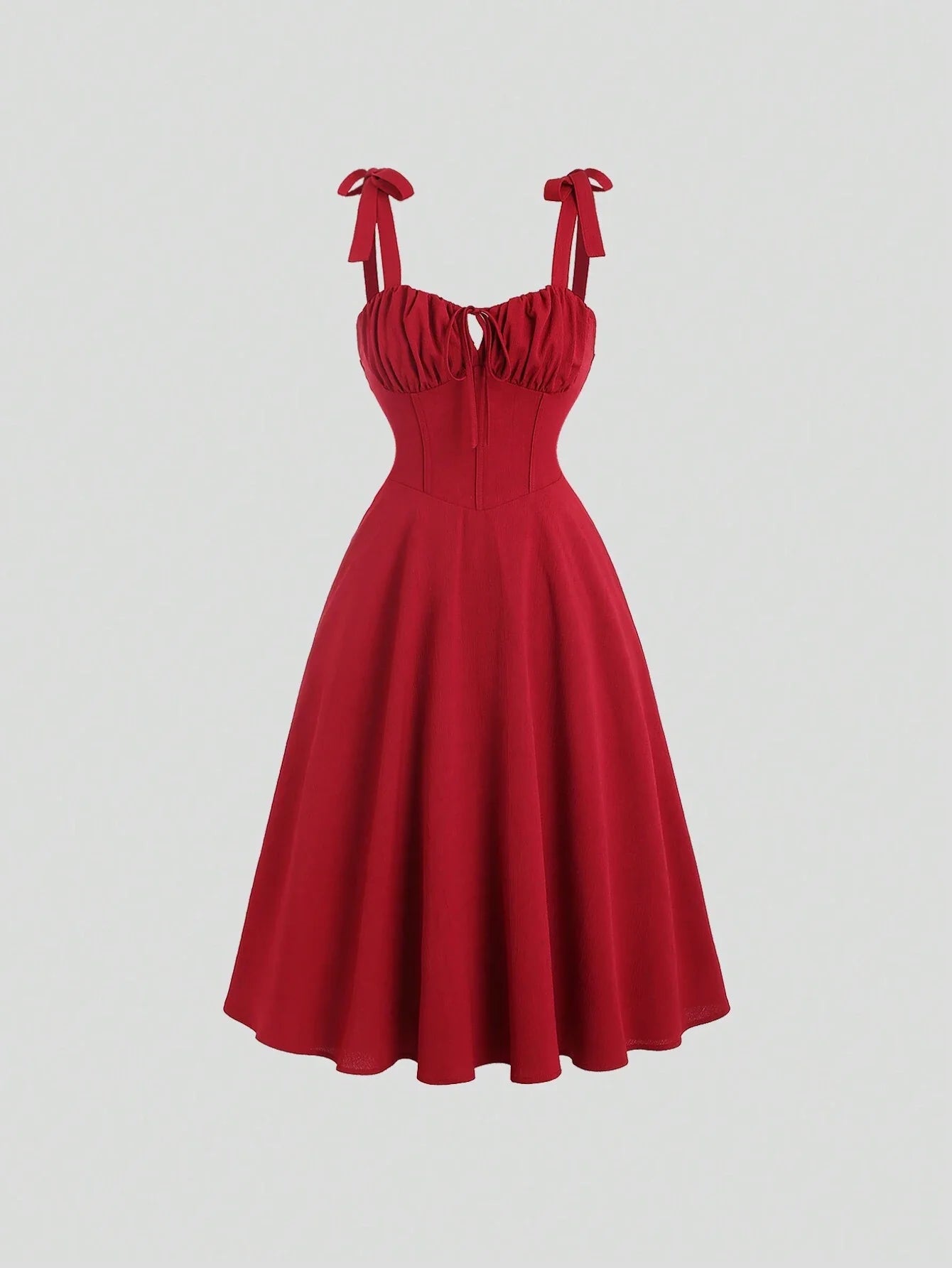 Vestido Midi Vermelho Feminino Tavia Slim Fit