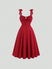 Vestido Midi Vermelho Feminino Tavia Slim Fit