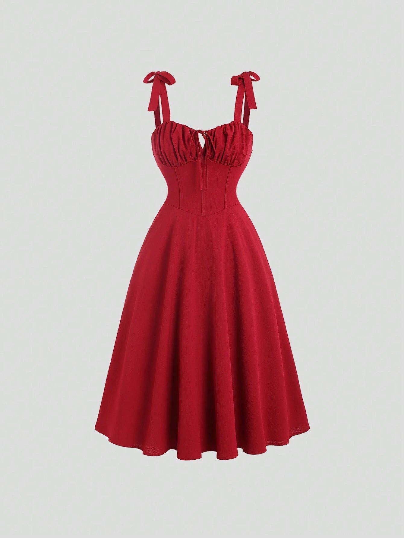 Vestido Midi Vermelho Feminino Tavia Slim Fit