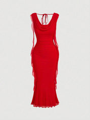 Vestido Midi Vermelho Madalena