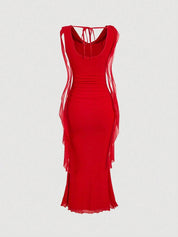 Vestido Midi Vermelho Madalena