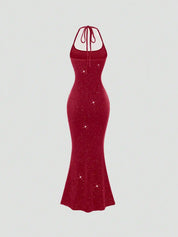 Vestido Vermelho Feminino em Malha com Elastano