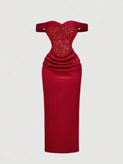 Vestido Longo Vermelho Karla em Cetim