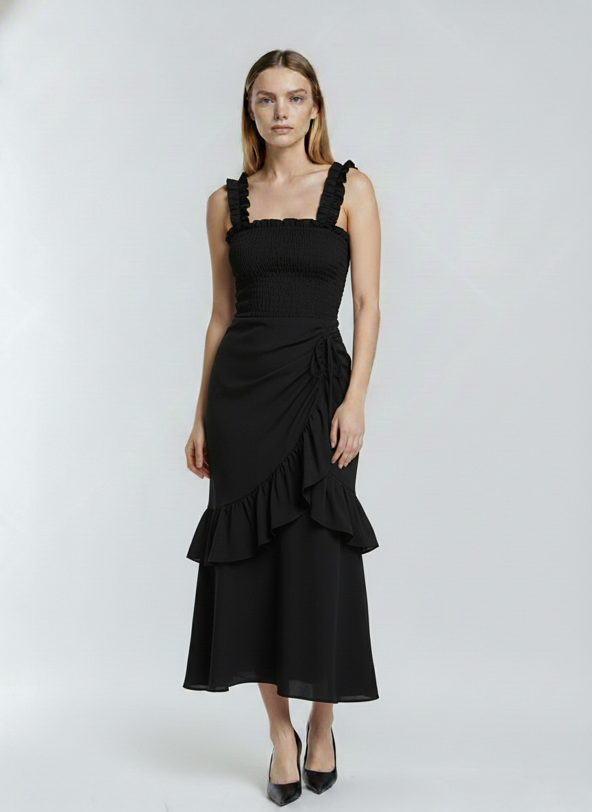 Vestido Midi Preto Julia Feminino