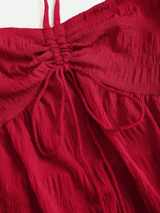 Vestido Longo Vermelho Heli Feminino com Elastano