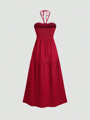 Vestido Longo Vermelho Heli Feminino com Elastano